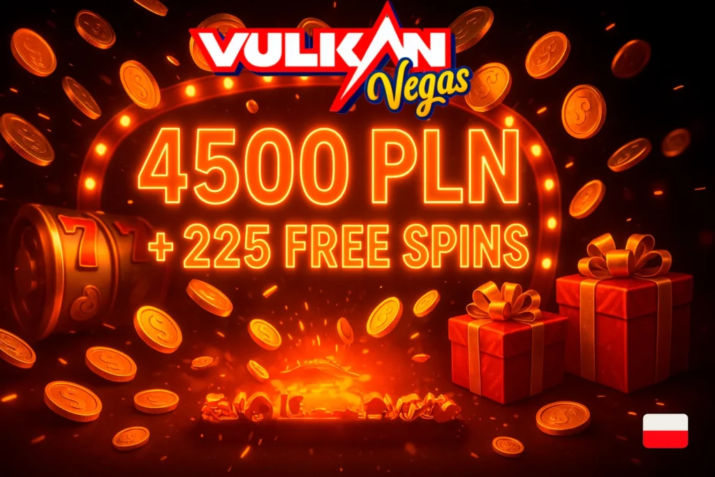 Bonus 4500 PLN + 225 darmowych spinów w Vulkan Vegas Casyno